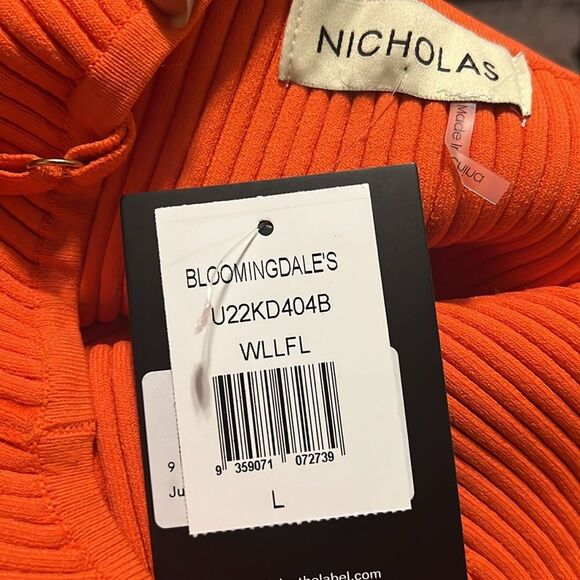 NICHOLAS Jules Ribbed Knit Dress, Revolve, Wallflower-Orange, NWT, Size L - Picture 9 of 10